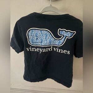 Vineyard Vines Kids Black Tee with Blue Whale